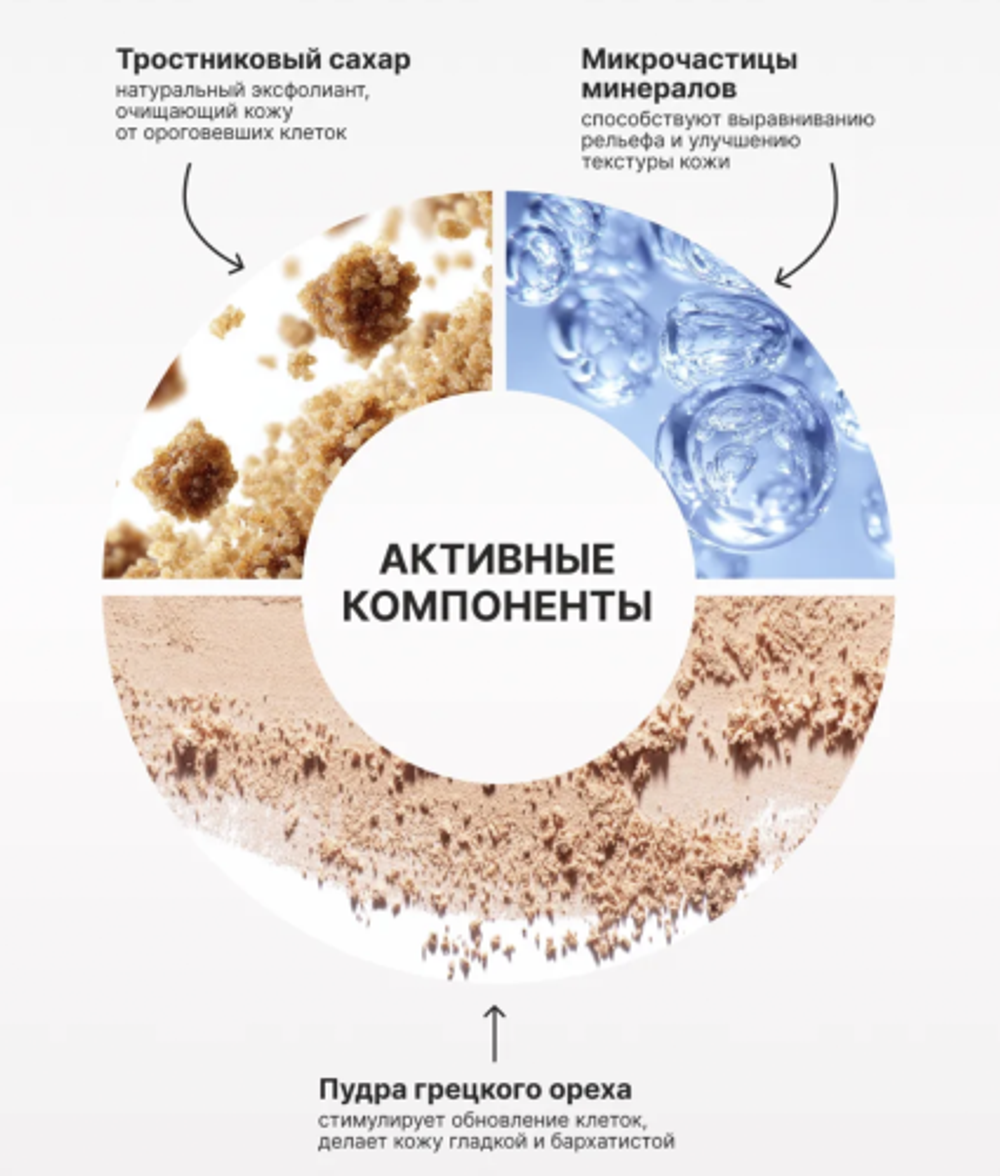 Скраб для лица с черным сахаром CONSLY Mini To Go Black Sugar & Walnut Face Scrub 7 гр
