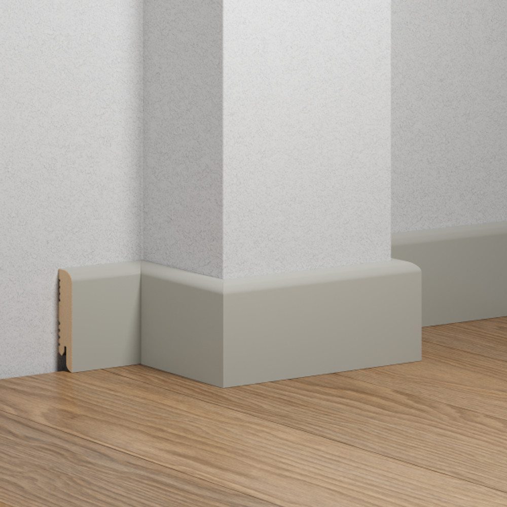 Плинтус напольный серый шёлк RAL7044 МДФ K-02 70X16X2050 мм Deartio / Ликорн