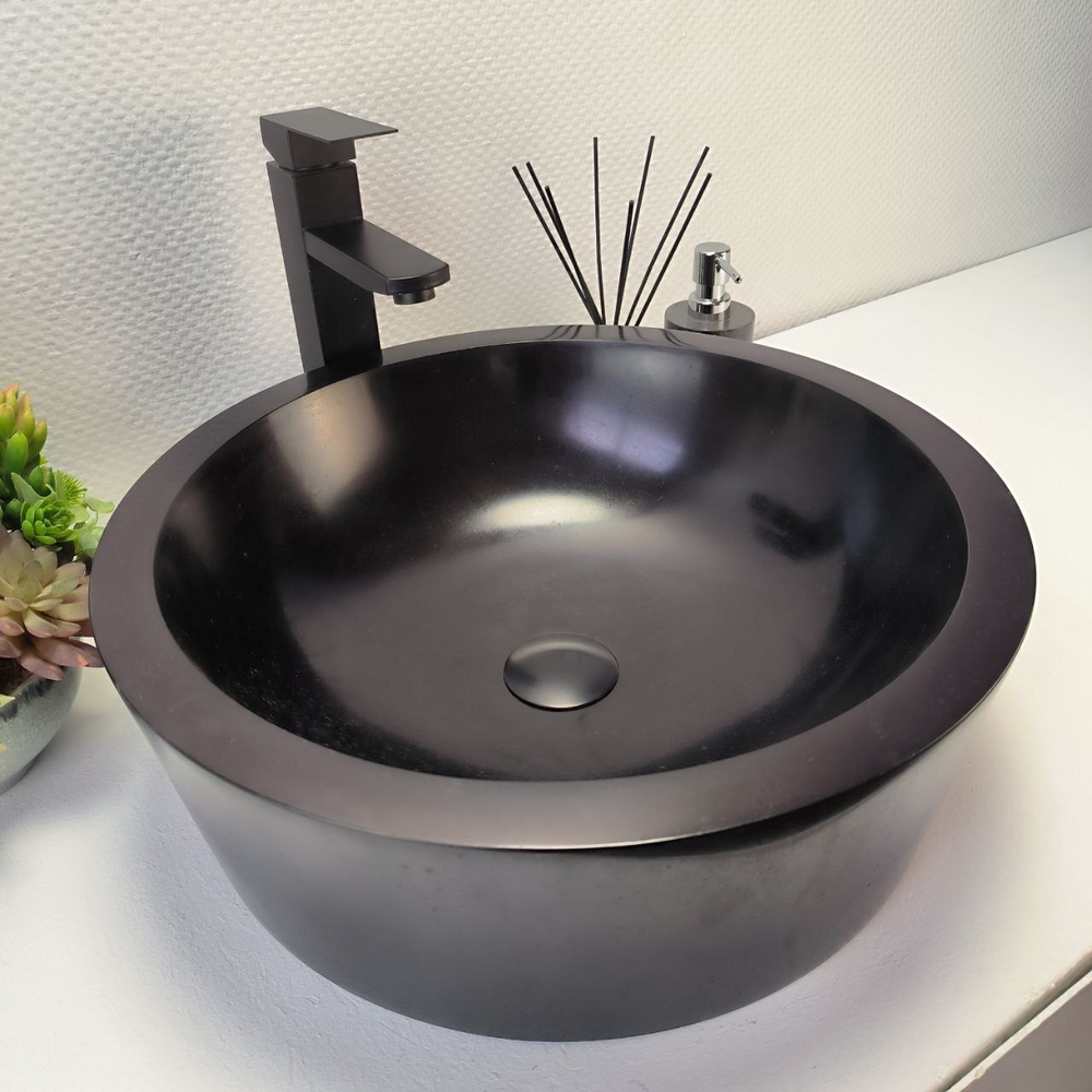 Раковина из андезита Drum Black Medium DA-62997 45*45*15 09