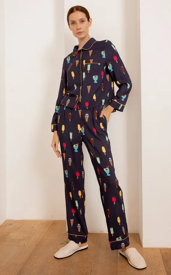 Рубашка 56419 Темно-синий мороженое