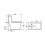 Унитаз-компакт Hope VT2-201, цвет белый, ультратонкое сиденье soft-close, P-trap
