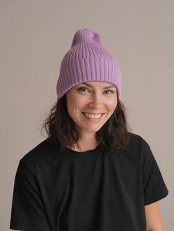Шапка вязаная-резинка весенняя/осенняя КЭП(Лаванда)
