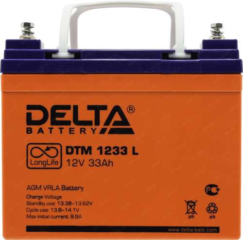 Аккумулятор Delta DTM 1233L (12V, 33Ah) для UPS