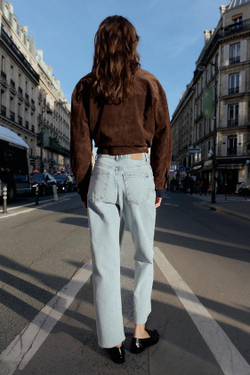 ZARA ДЖИНСЫ Z.02 STRAIGHT ANKLE С ВЫСОКОЙ ПОСАДКОЙ, ГОЛУБОЙ