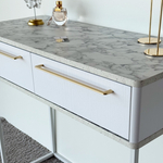 Туалетный столик консоль ROYAL 5211 эко (Мрамор Каррара-Белый-р.золото)