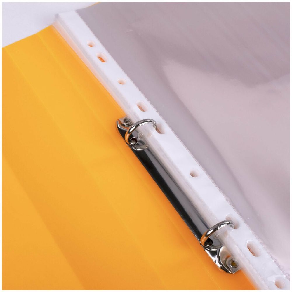 Папка для портфолио и презентаций, 2 кольца, 20 файлов, пластик, желтая, BRAUBERG, 126676