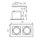 Встраиваемые поворотные светильники KANLUX MATEO ES DLP-250-W