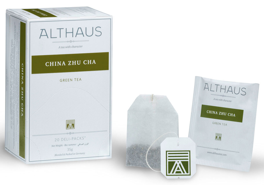 Althaus China Zhu Cha Deli Pack чай зеленый в пакетиках, 20 шт