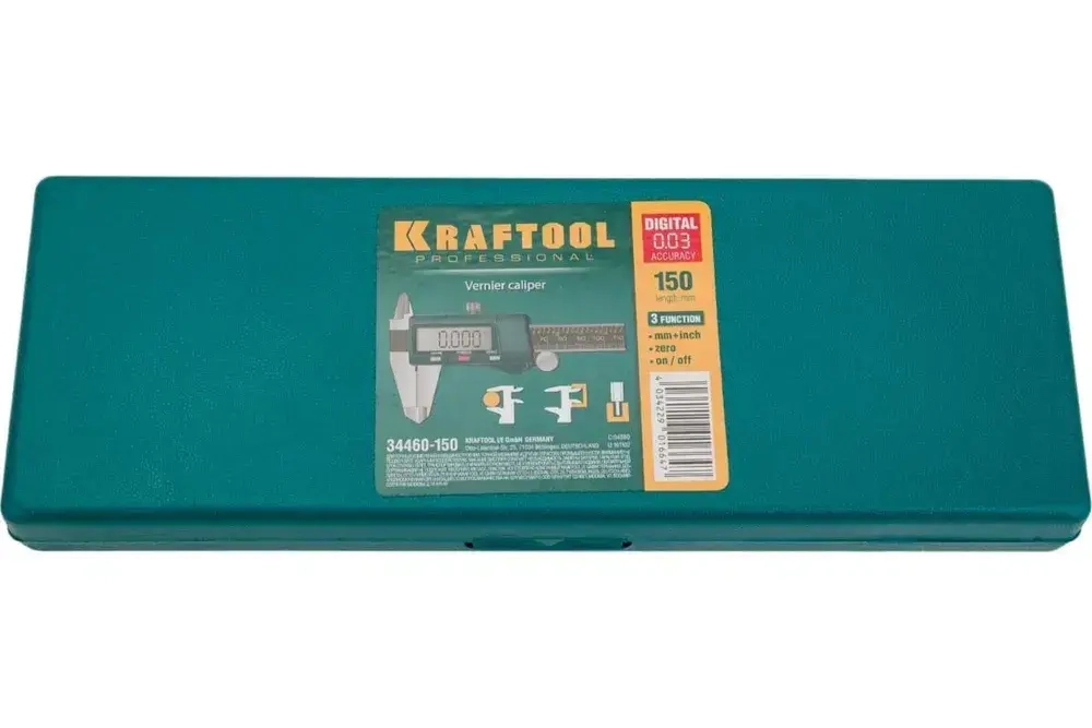 Штангенциркуль электронный KRAFTOOL 150 мм, нерж.сталь, мм/дюймы, дисплей , кейс