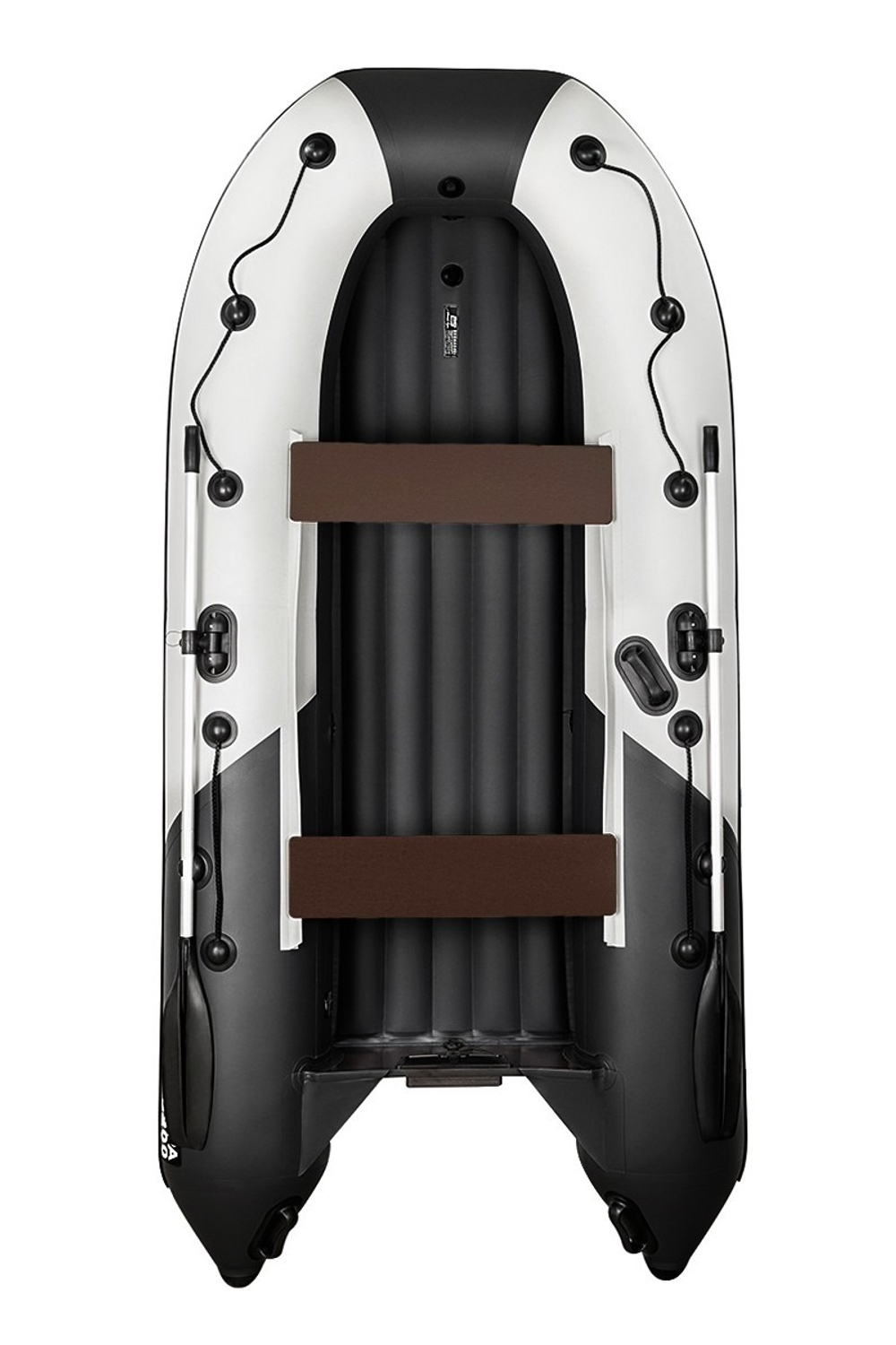 Ривьера 3200 НДНД компакт УСИЛЕННАЯ серый-черный (Лодка пвх под мотор)