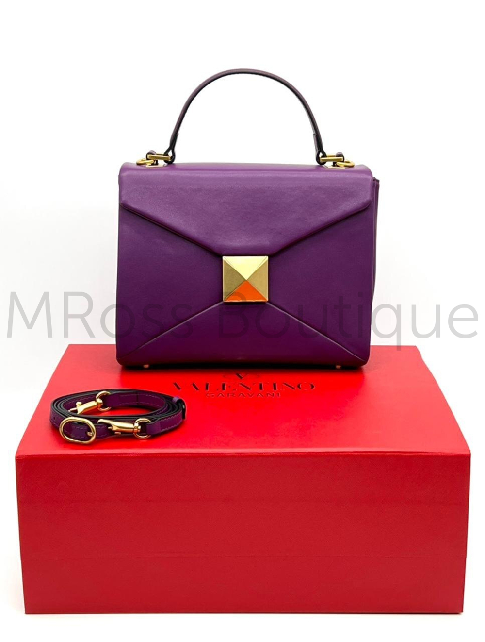 фиолетовая женская кожаная сумка с ручкой