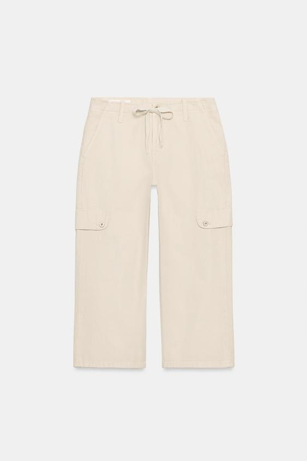 ZARA БРЮКИ КАПРИ КАРГО, КАМЕННО-СЕРЫЙ