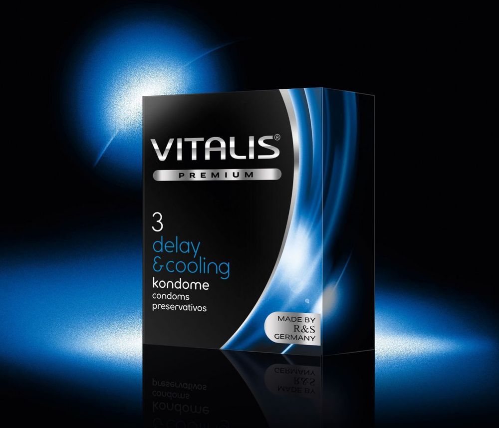Презервативы VITALIS premium №3 delay  cooling с охлаждающим эффектом - 3 шт.