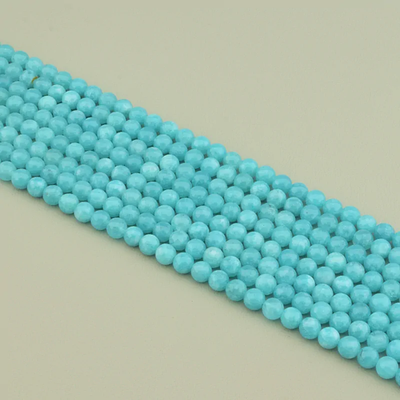 Нитка Кварц 38 см. 6,5 мм. (Без замка) - Голубая