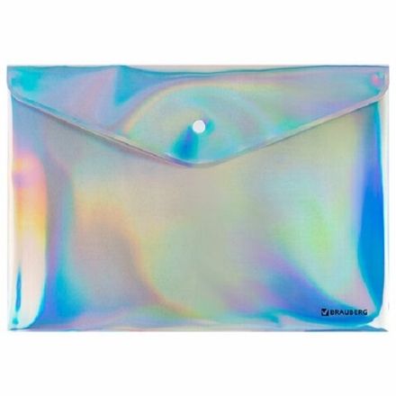 Папка-конверт на кнопке А4 Brauberg Ultra 200 мкм, голография