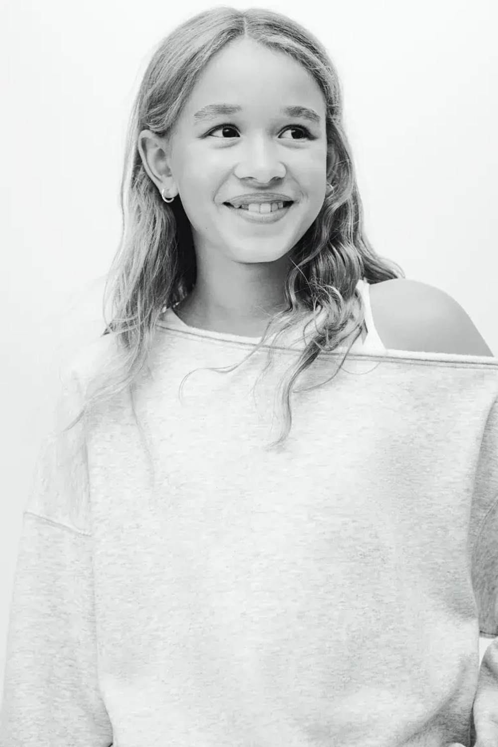 H&M Асимметричная толстовка, светло-серый