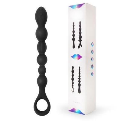 Чёрная фигурная анальная цепочка (Цвет: черный)