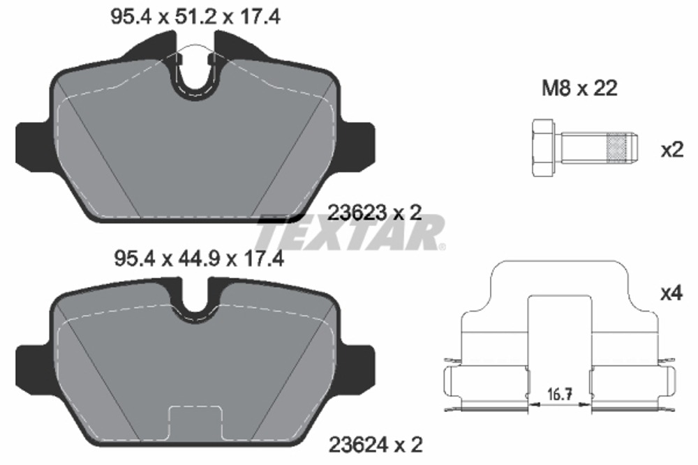 TEXTAR - 2362303-TET - Brake Pad Set, disc brake