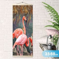 Rəqəmlərlə rəngləmə \ Картина по номерам 35Х88 ПАННО. РОЗОВЫЙ ФЛАМИНГО