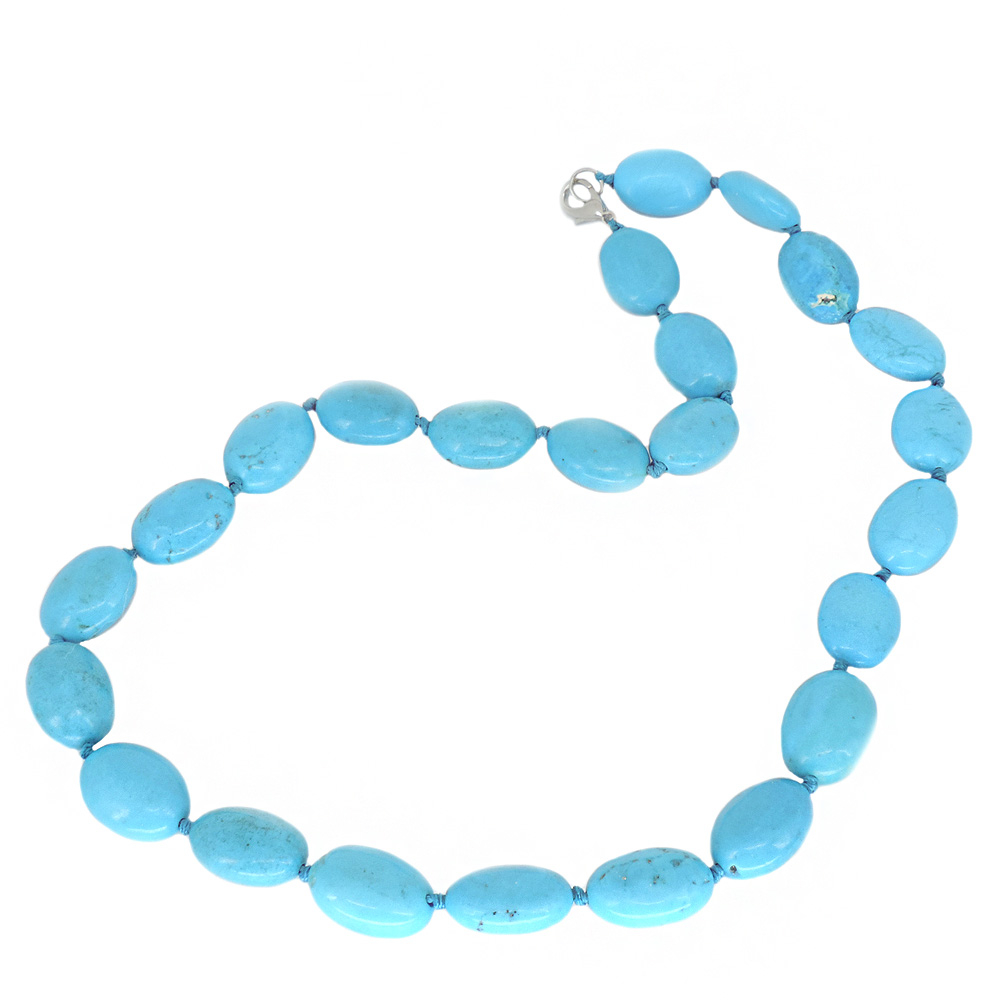 Бусы "Овалы" бирюза(имитация) асс.