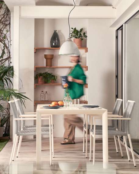 Culip Алюминиевый уличный стол с порошковым покрытием белого цвета 180 x 90 см