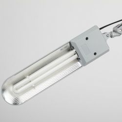 Настольный светильник ЭРА NL-202-G23-11W-GY с лампой PL на струбцине и с основанием серый