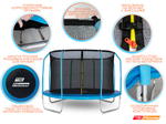 Батут StartLine Fitness 12 футов (366 см) с внутренней сеткой и лестницей