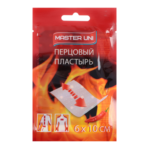 Лейкопластырь MASTER UNI медиц. перцовый, 6х10 см, 1шт