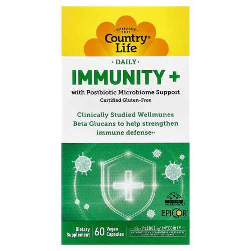 Country Life, Daily, Immunity+, 60 веганских капсул