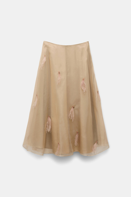 Dorothee Schumacher Юбка из шелка с деталями из перьев