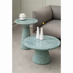 Журнальный столик Bayn, Ø60х32 см, зеленое терраццо