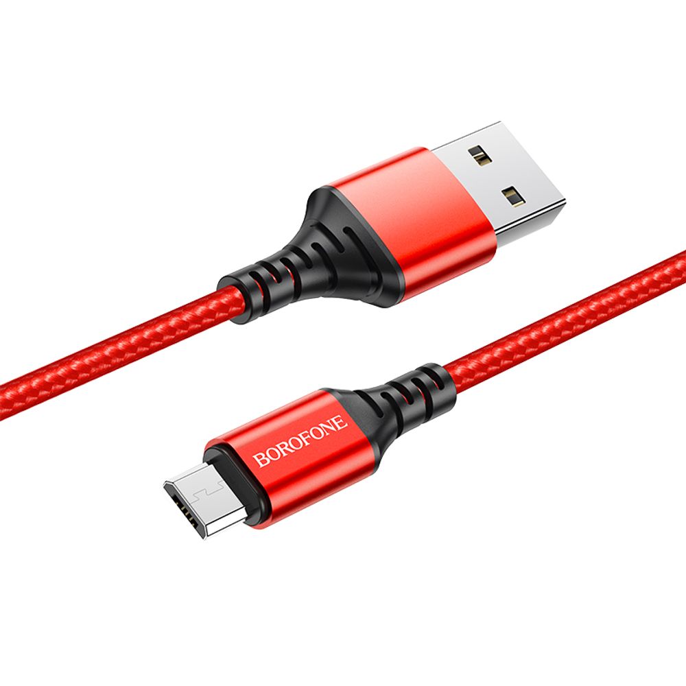 Кабель Borofone BX54 USB-microUSB 2.4A 1м Braided Red