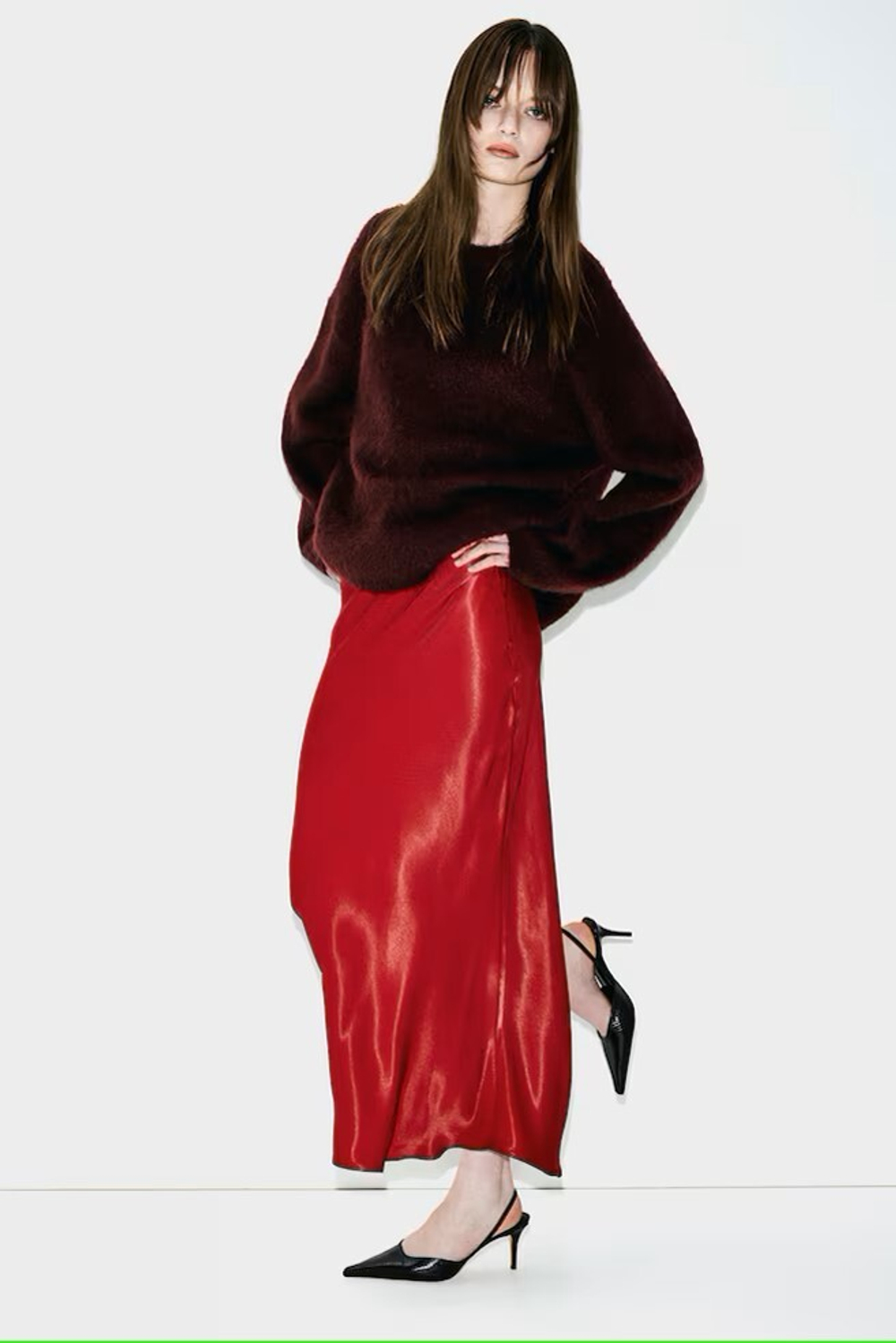 H&M Юбка миди, красный