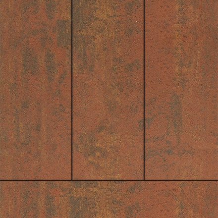 Тротуарная плитка ПРЯМОУГОЛЬНИК 900х300 мм - Листопад гладкий Арабская ночь