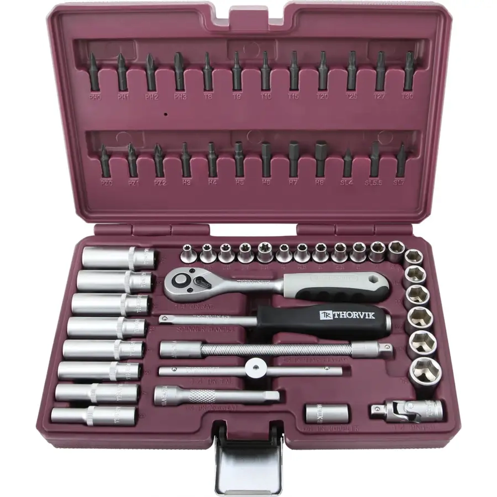 Набор инструмента 1/4"DR, 57 предметов THORVIK UTS0057