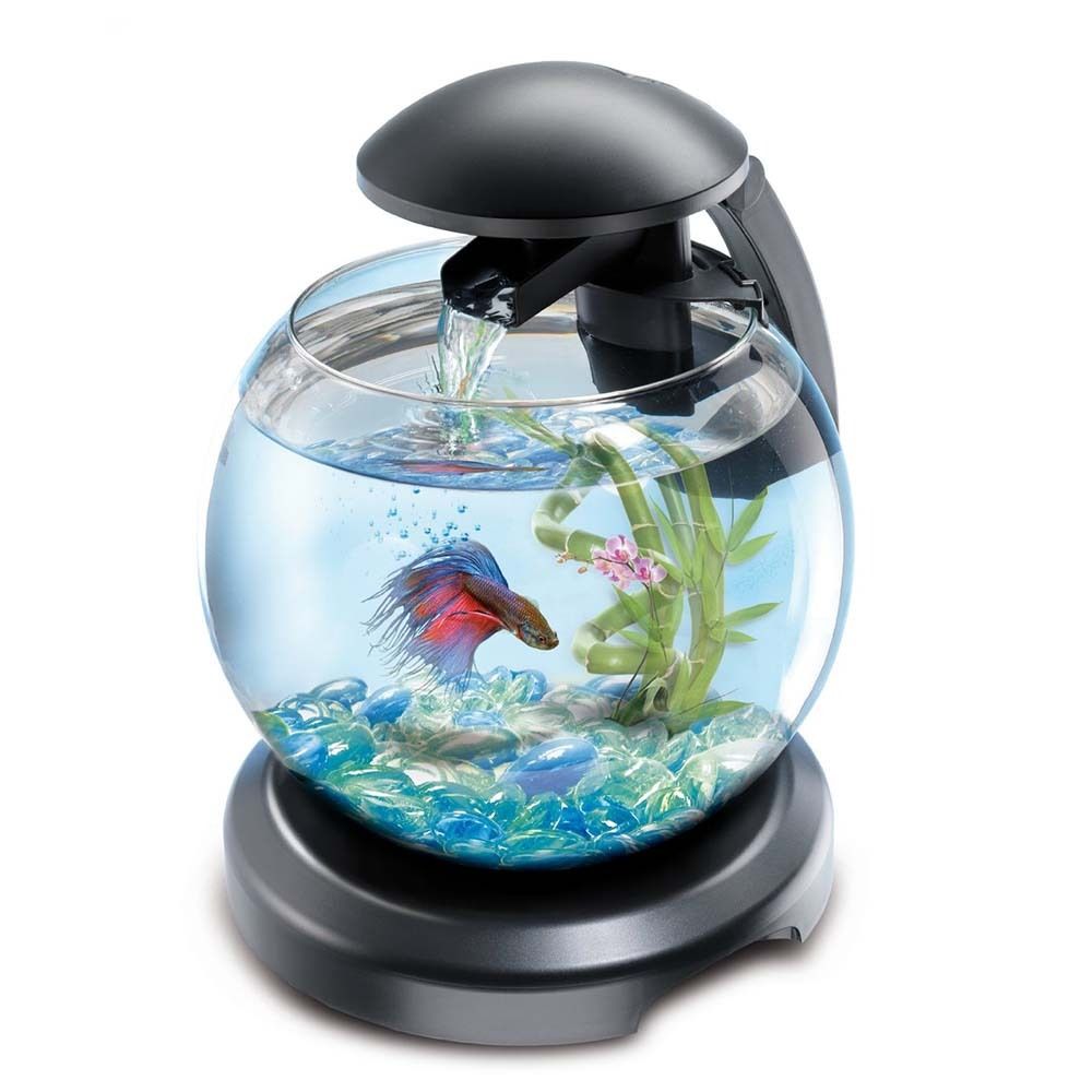 Tetra Cascade Globe 6,8 л (черный) - круглый аквариум со светом и фильтром