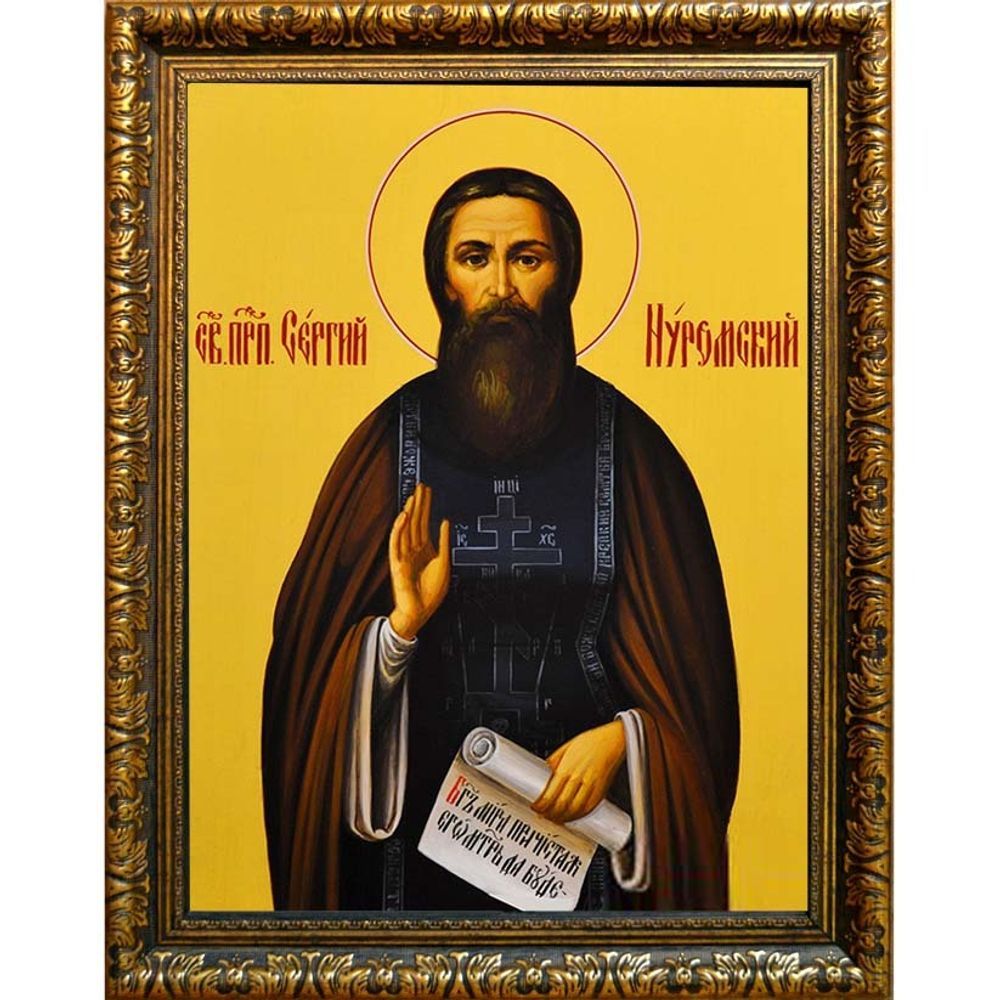 Сергий Обнорский, Нуромский, Вологодский преподобный. Икона на холсте.