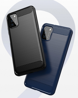 Синий защитный чехол на телефон Xiaomi Poco M3, серия Carbon от Caseport
