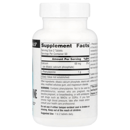 Source Naturals, L-фенилаланин, 100 таблеток