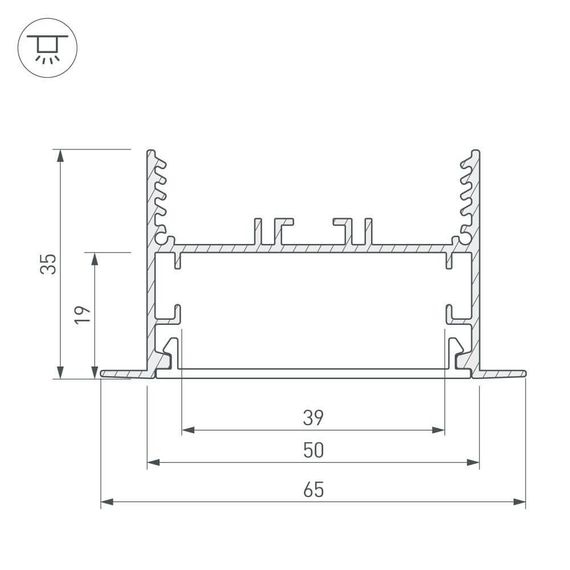 Профиль Arlight SL-Linia65-F-2000 Anod 029033