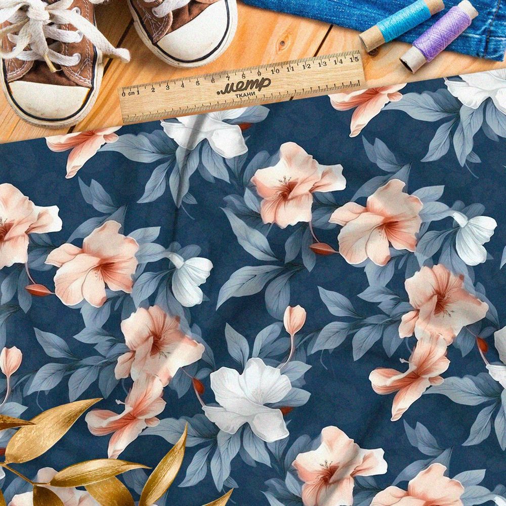 Ткань премиум таффета живописные виражи эмоций