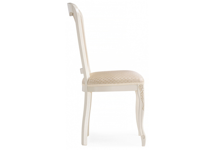 Стул деревянный Woodville Клето патина золото, ромб, ножки белые