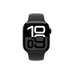 Apple Watch Series 10, 42 мм, алюминий цвета «черный глянец», спортивный ремешок цвета "Black"
