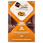 NuGo Nutrition, Slim®, веганские протеиновые батончики, хрустящая арахисовая паста, 12 батончиков по 45 г (1,59 унции)