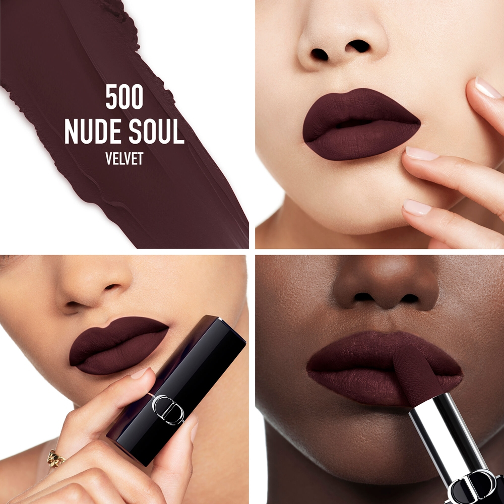 DIOR Rouge Dior - Помада для губ с долгим сроком носки, флакон с возможностью пополнения. оттенок 500 Nude Soul Velvet, 3 g