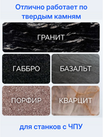 Фреза спеченная алмазная с плоской головкой для гранита 12*30*150