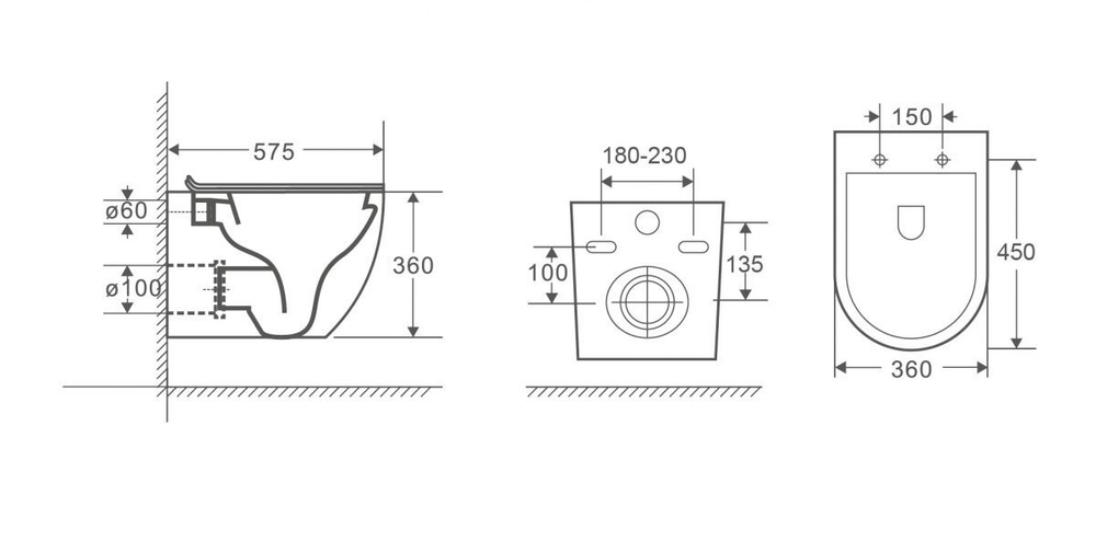 Унитаз подвесной ZILI DO ZS-2141E-R ФЕНИКС Rimless 57 см УТ000000865