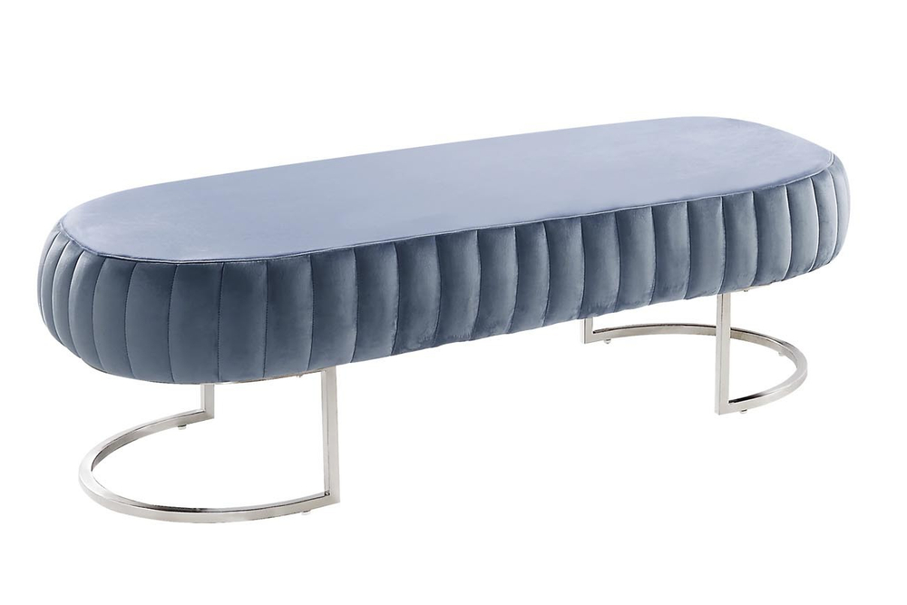 Банкетка Garda Decor серо-голубая N-BH2009 GR SL