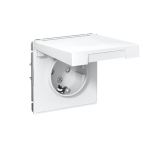 ARTGALLERY РОЗЕТКА с заземл. со шторк. с крышкой, 16А, IP20, механизм, БЕЛЫЙ