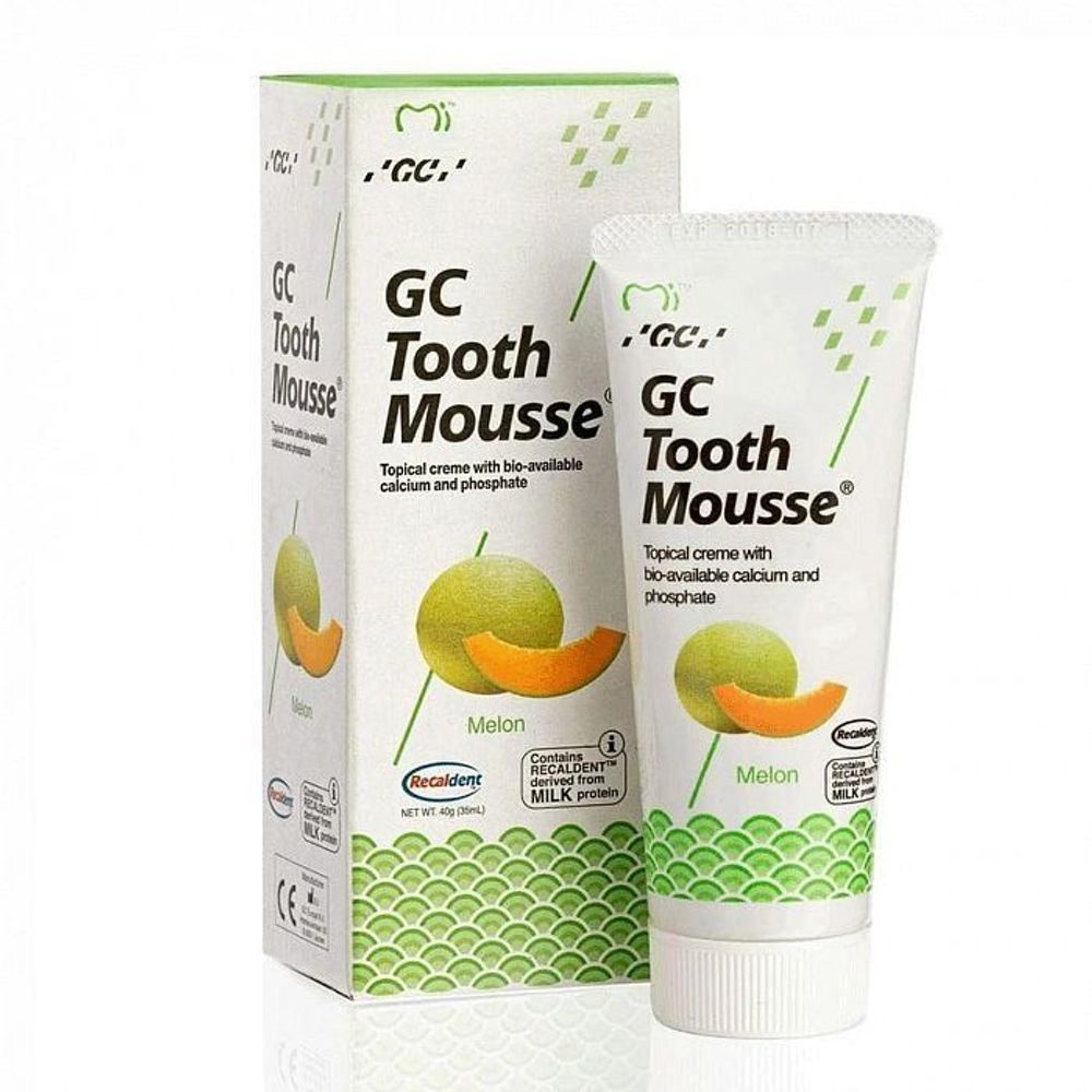Зубной гель (паста) GC Tooth Mousse (Тусс Мусс) для восстановления и укрепления эмали / Дыня/ Melon